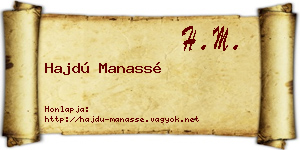Hajdú Manassé névjegykártya